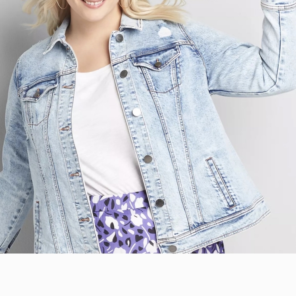 Distressed Acid Wash Jean Jacket SZ 24